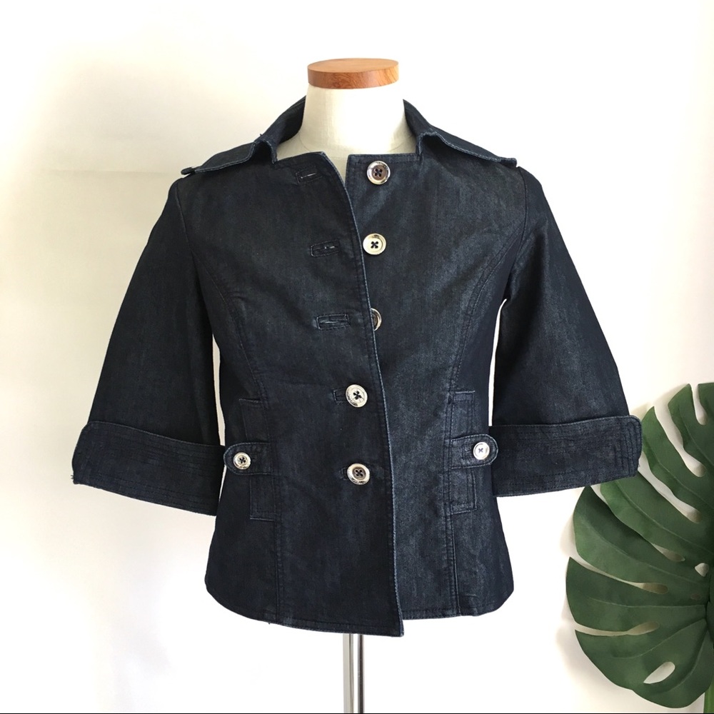White House Black Market denim 3/4 sleeve jacket